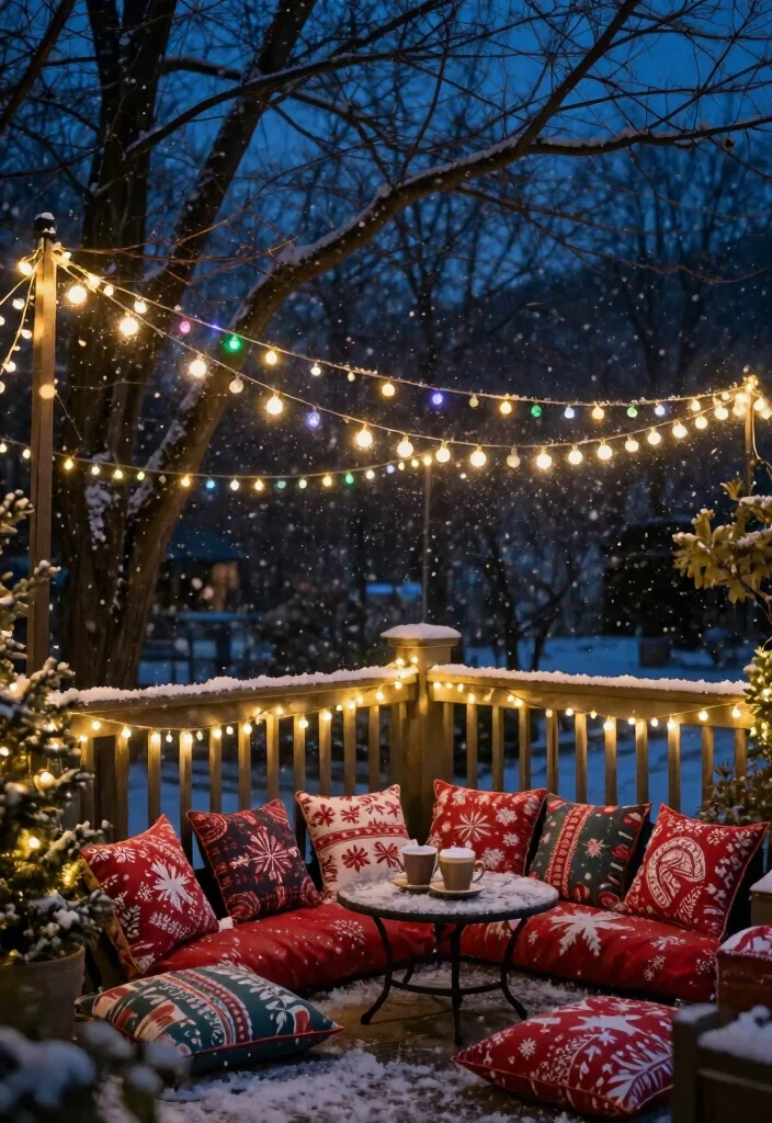 14 Christmas Patio Decorating Ideas That Sparkle Bright 1 14 Christmas Patio Decorating Ideas That Sparkle Bright - 1. Twinkling String Lights 1