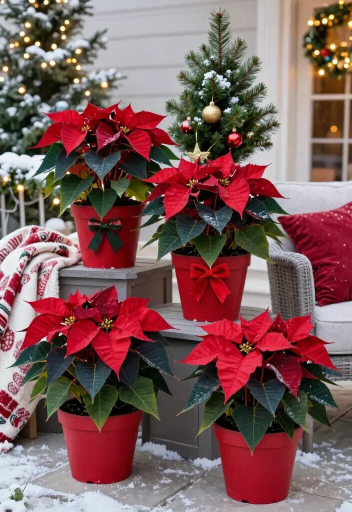 14 Christmas Patio Decorating Ideas That Sparkle Bright 40 14 Christmas Patio Decorating Ideas That Sparkle Bright - 10. Holiday Planters 1