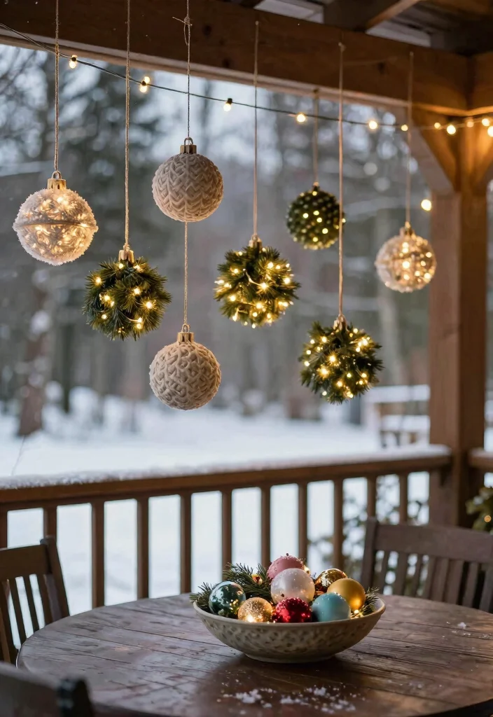 14 Christmas Patio Decorating Ideas That Sparkle Bright 42 14 Christmas Patio Decorating Ideas That Sparkle Bright - 12. Themed Ornament Displays 1