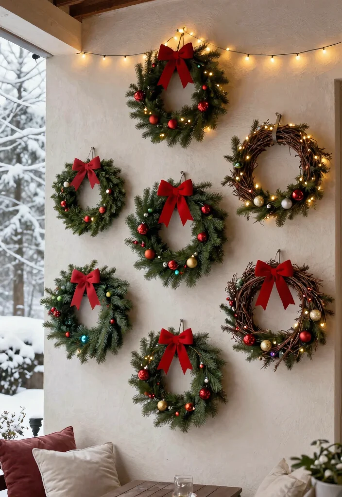 14 Christmas Patio Decorating Ideas That Sparkle Bright 2 14 Christmas Patio Decorating Ideas That Sparkle Bright - 2. Festive Wreaths 1
