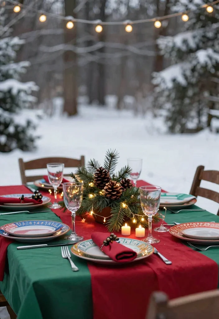 14 Christmas Patio Decorating Ideas That Sparkle Bright 25 14 Christmas Patio Decorating Ideas That Sparkle Bright - 5. Festive Table Settings 1