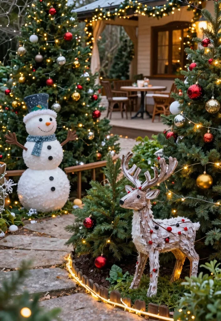 14 Christmas Patio Decorating Ideas That Sparkle Bright 26 14 Christmas Patio Decorating Ideas That Sparkle Bright - 6. Seasonal Garden Decorations 1
