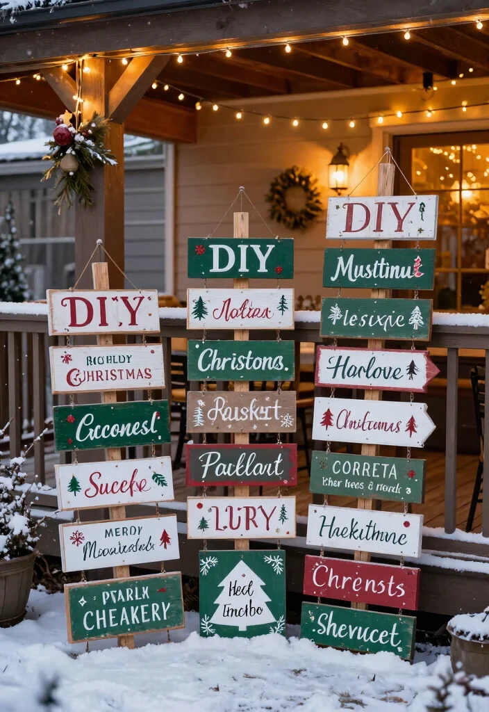 14 Christmas Patio Decorating Ideas That Sparkle Bright 28 14 Christmas Patio Decorating Ideas That Sparkle Bright - 8. DIY Christmas Signs 1