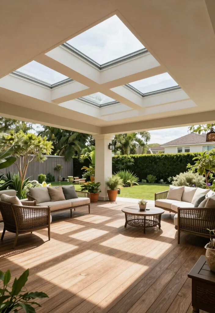 14 Deck Ceiling Ideas That Elevate Your Outdoor Space 3 14 Deck Ceiling Ideas That Elevate Your Outdoor Space - 3. Skylights for Natural Light 1