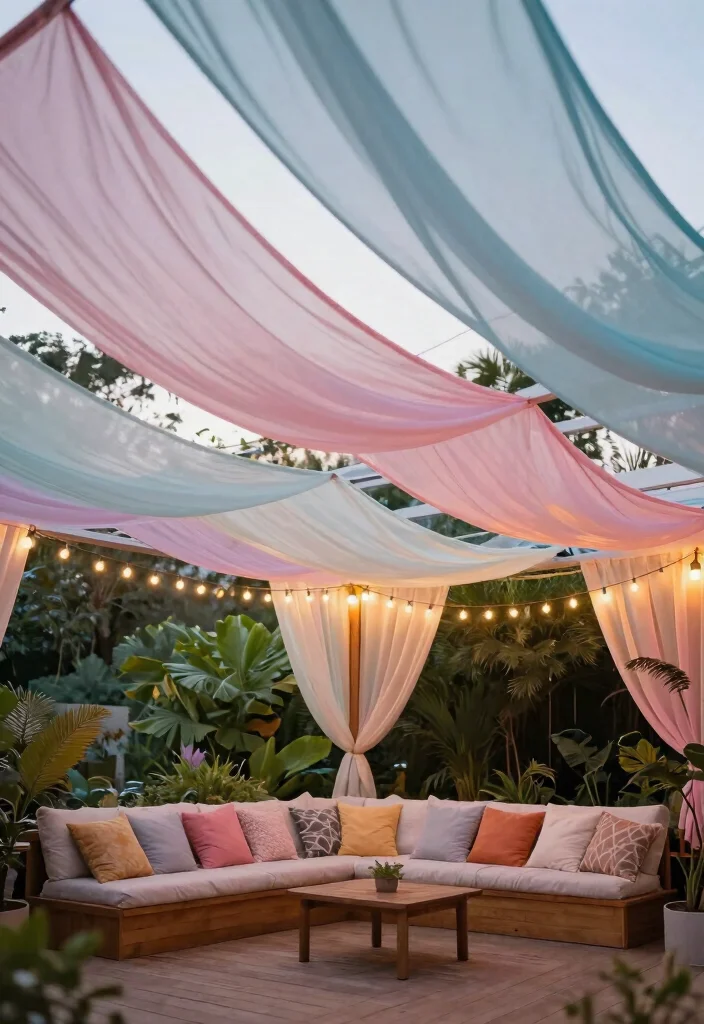 14 Deck Ceiling Ideas That Elevate Your Outdoor Space 27 14 Deck Ceiling Ideas That Elevate Your Outdoor Space - 7. Fabric Draped Ceilings 1