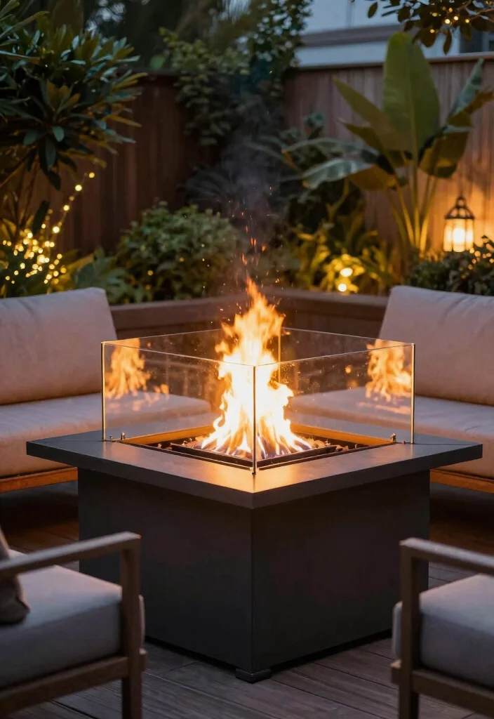 14 Deck Fire Pit Ideas for the Ultimate Hangout Spot 46 14 Deck Fire Pit Ideas for the Ultimate Hangout Spot - 12. Fire Pit with Wind Guard 1