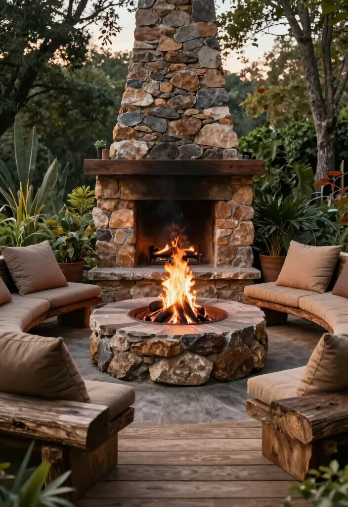 14 Deck Fire Pit Ideas for the Ultimate Hangout Spot 6 14 Deck Fire Pit Ideas for the Ultimate Hangout Spot - 2. Rustic Stone Fire Pit 1