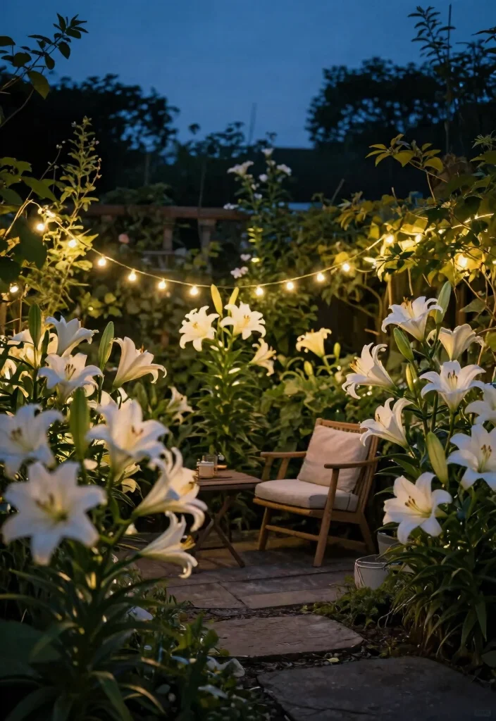14 Lily Garden Ideas Flower Beds That Bloom Beautifully - 13. Nighttime Blooms 1