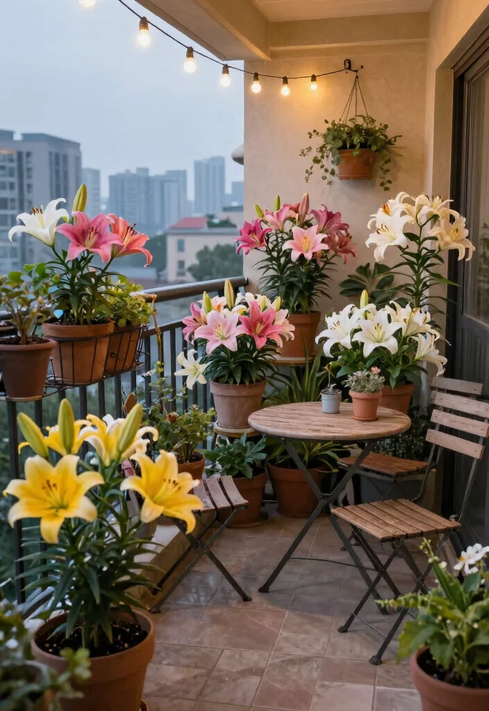 14 Lily Garden Ideas Flower Beds That Bloom Beautifully - 2. Container Gardens on Balconies 1