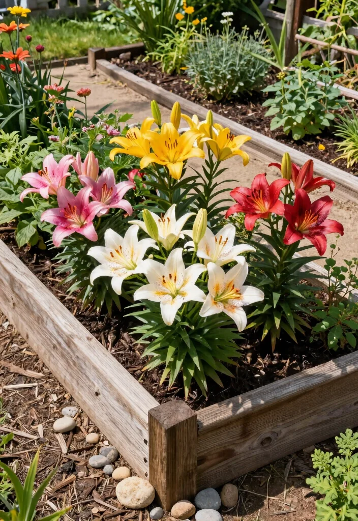 14 Lily Garden Ideas Flower Beds That Bloom Beautifully - 3. Raised Flower Beds 1