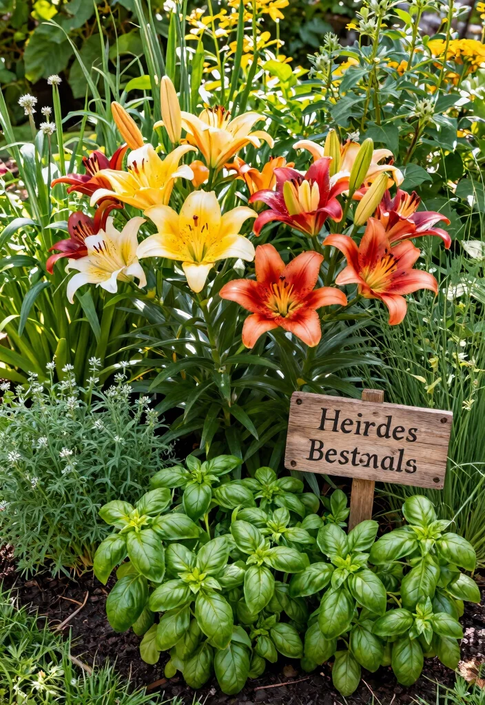 14 Lily Garden Ideas Flower Beds That Bloom Beautifully - 5. Lily and Herb Combination Beds 1