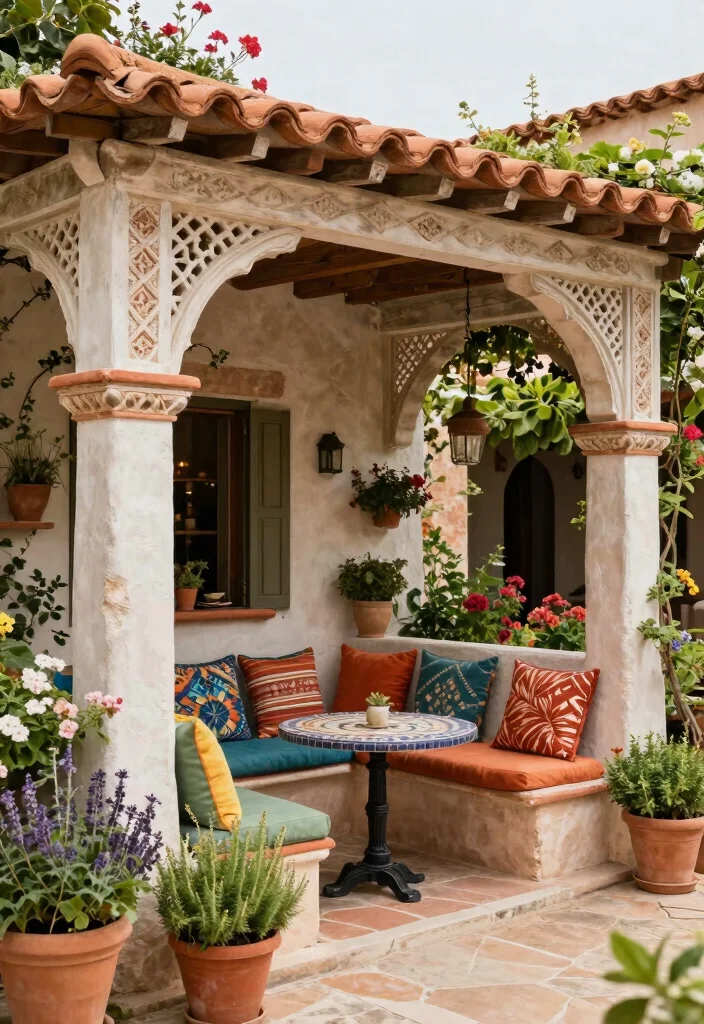 14 Louvered Pergola Ideas for Adjustable Shade & Style 14 14 Louvered Pergola Ideas for Adjustable Shade & Style - 4. Mediterranean Oasis 1