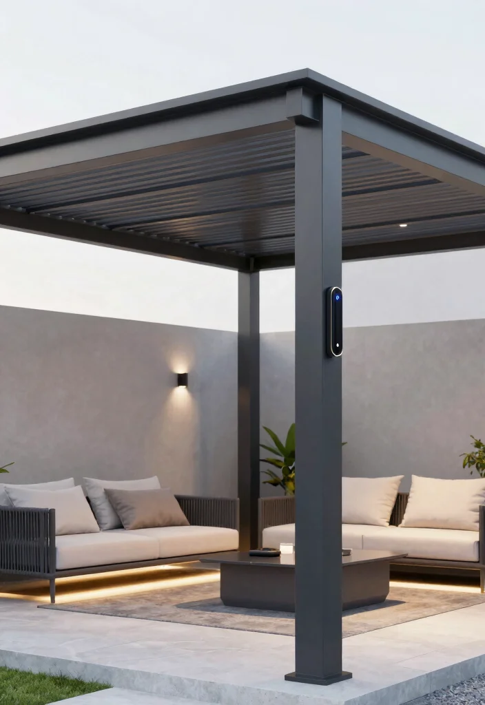 14 Louvered Pergola Ideas for Adjustable Shade & Style 38 14 Louvered Pergola Ideas for Adjustable Shade & Style - 8. Smart Pergola Solutions 1