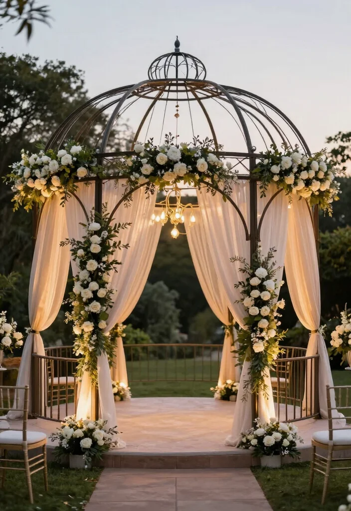14 Metal Gazebo Ideas Backyard Outdoor Spaces Will Love - 11. Elegant Wedding Venue 1