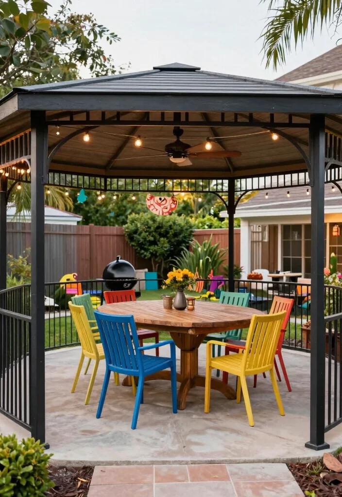 14 Metal Gazebo Ideas Backyard Outdoor Spaces Will Love - 4. Functional Family Hub 1