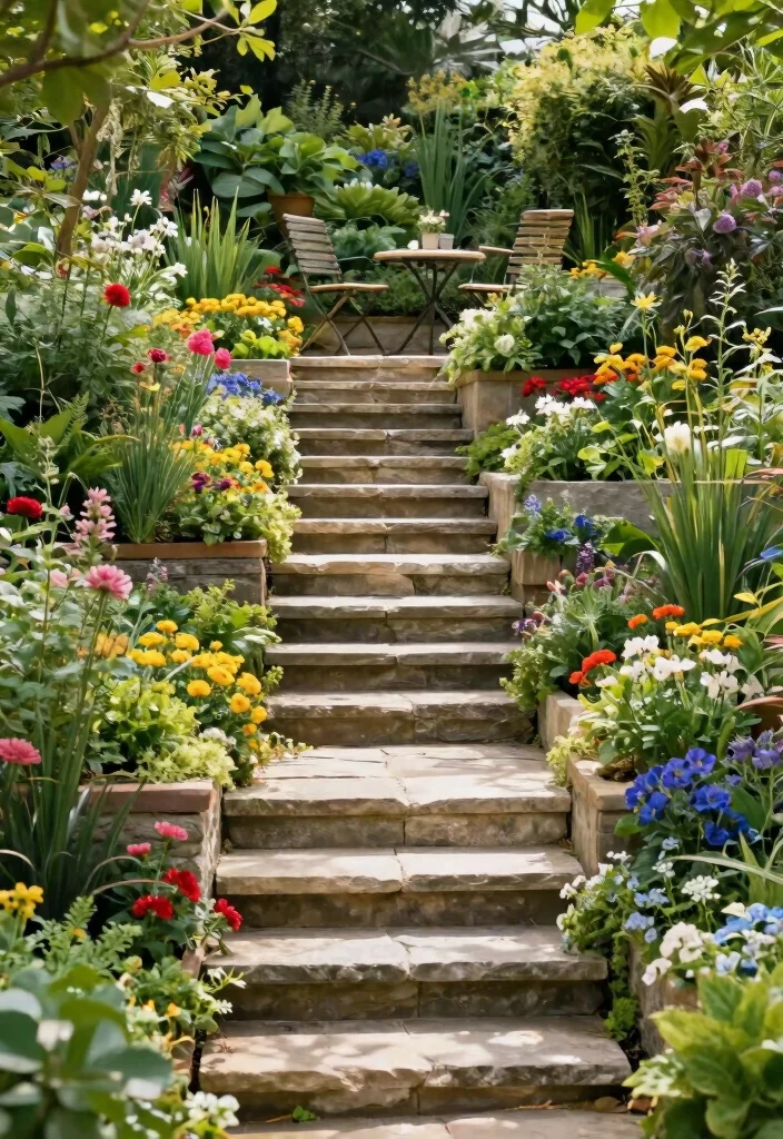 14 Outdoor Stairs Ideas That Elevate Your Landscape - 6. Terraced Steps 1