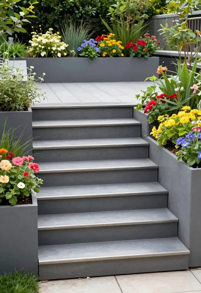 14 Outdoor Stairs Ideas That Elevate Your Landscape - 8. Minimalist Steel Steps 1