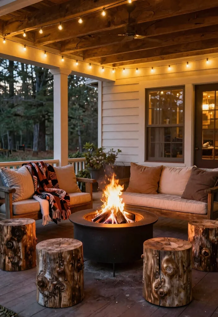 14 Ranch Front Porch Ideas With Rustic Appeal 40 14 Ranch Front Porch Ideas With Rustic Appeal - 10. Fire Pit Area 1