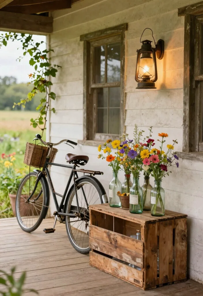 14 Ranch Front Porch Ideas With Rustic Appeal 12 14 Ranch Front Porch Ideas With Rustic Appeal - 2. Vintage Decor Accents 1