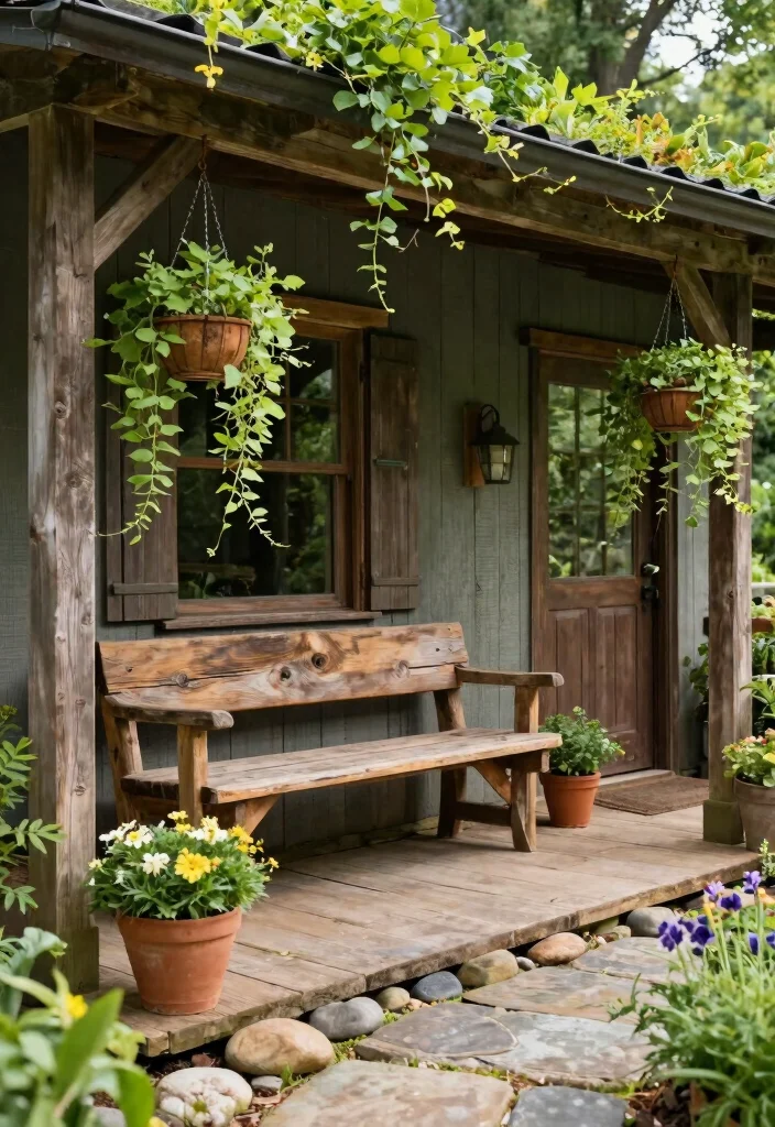 14 Ranch Front Porch Ideas With Rustic Appeal 13 14 Ranch Front Porch Ideas With Rustic Appeal - 3. Natural Elements 1