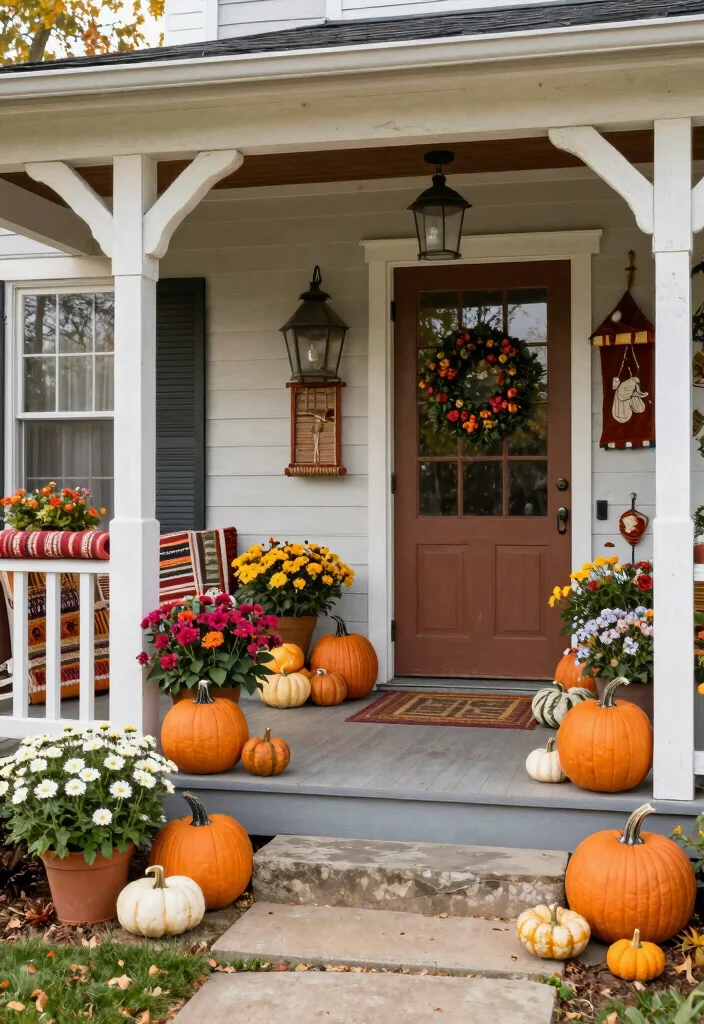 14 Ranch Front Porch Ideas With Rustic Appeal 38 14 Ranch Front Porch Ideas With Rustic Appeal - 8. Seasonal Decor Swaps 1