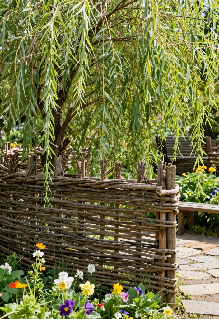 14 Tree Fence Ideas That Blend Nature & Privacy - 1. Living Willow Fence 1