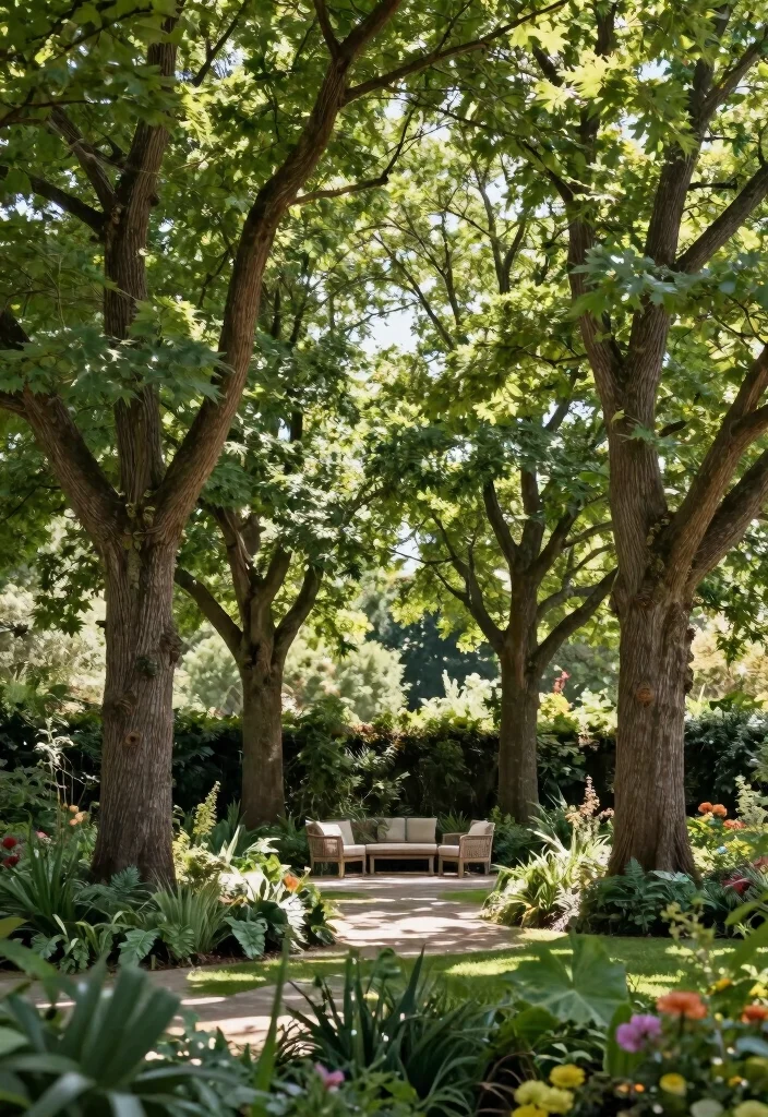 14 Tree Fence Ideas That Blend Nature & Privacy - 13. Canopy Trees as Fencing 1