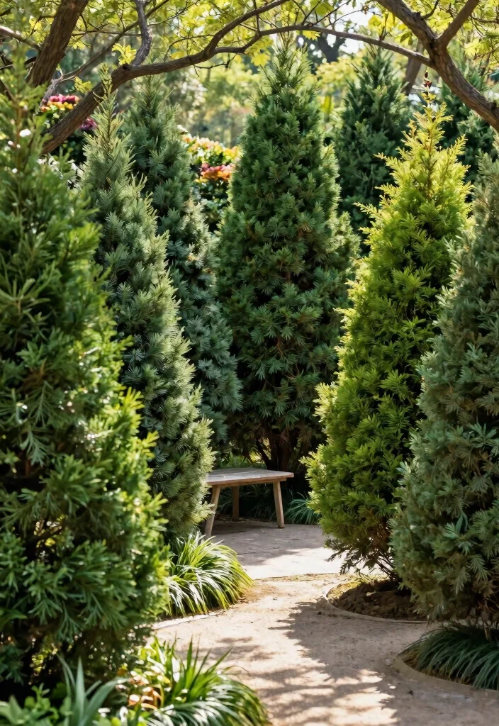 14 Tree Fence Ideas That Blend Nature & Privacy - 14. Seasonal Evergreens 1