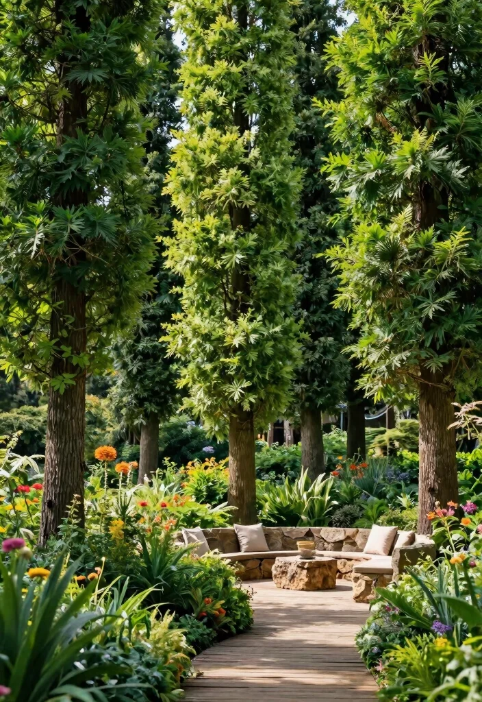 14 Tree Fence Ideas That Blend Nature & Privacy - 2. Vertical Tree Planting 1