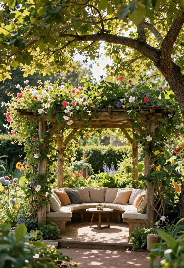 14 Tree Fence Ideas That Blend Nature & Privacy - 9. Tree-Rooted Pergola 1