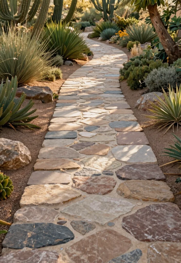 15 AZ Backyard Ideas Perfect for Desert Style Living 3 15 AZ Backyard Ideas Perfect for Desert Style Living - 3. Incorporate Natural Stone Pathways 1
