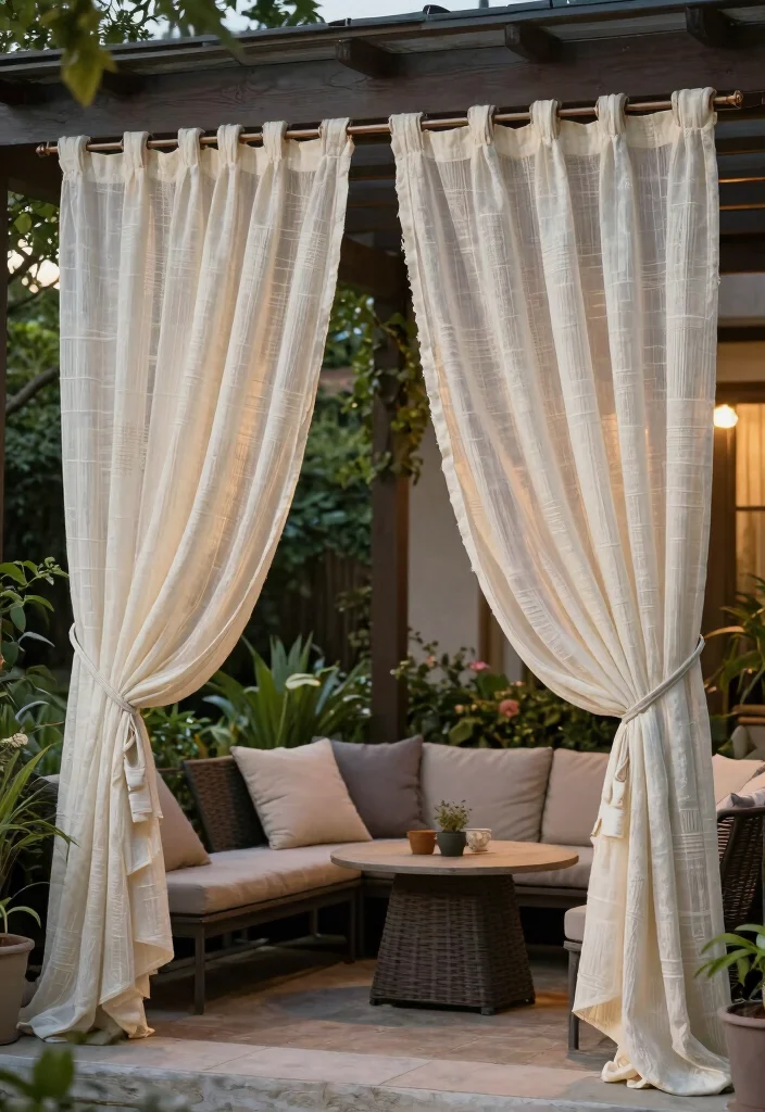 15 Awning Ideas Patio Spaces Will Love - 11. Eco-Friendly Outdoor Curtains 1