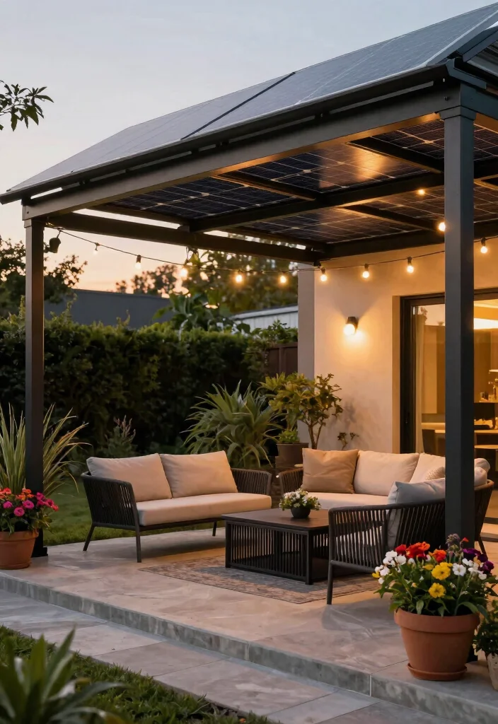 15 Awning Ideas Patio Spaces Will Love - 3. Solar-Powered Canopies 1