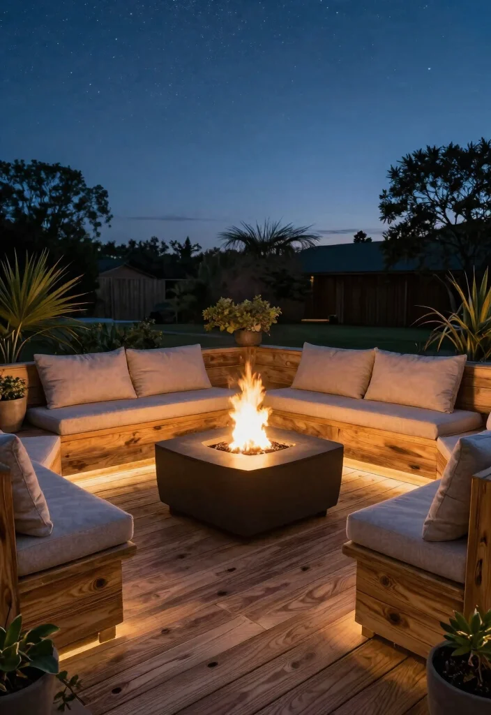 15 Fire Pit Ideas Outdoor Spaces Will Obsess Over - 11. Raised Fire Pit with Seating Deck 1