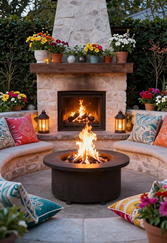 15 Fire Pit Ideas Outdoor Spaces Will Obsess Over - 15. Fire Pit with Seasonal Decor 1