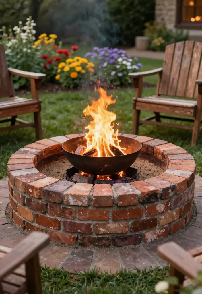 15 Fire Pit Ideas Outdoor Spaces Will Obsess Over - 3. Eco-Friendly Fire Pit with Recycled Bricks 1