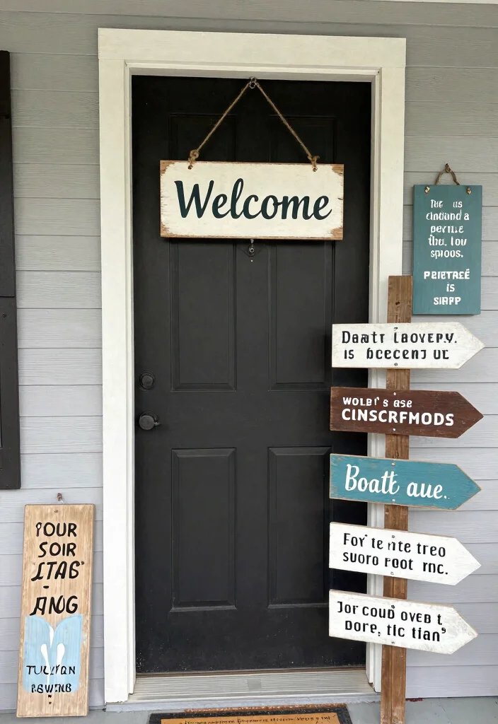 15 Front Porch Entryway Ideas That Feel Warm & Welcoming 54 15 Front Porch Entryway Ideas That Feel Warm & Welcoming - 14. Creative Signage 1