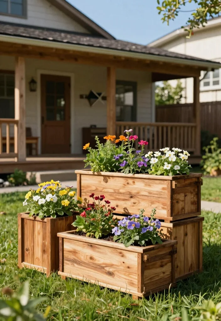 15 Front of House Planter Ideas That Boost Curb Appeal 1 15 Front of House Planter Ideas That Boost Curb Appeal - 1. Eco-Friendly Wooden Planters 1