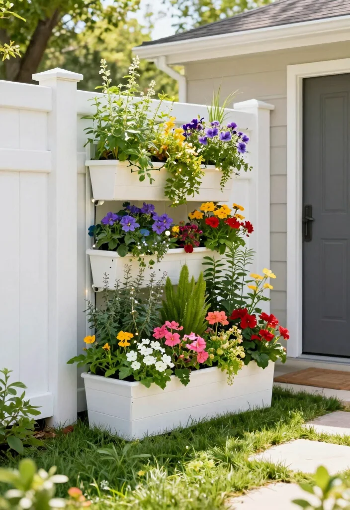 15 Front of House Planter Ideas That Boost Curb Appeal 23 15 Front of House Planter Ideas That Boost Curb Appeal - 3. Vertical Garden Planters 1