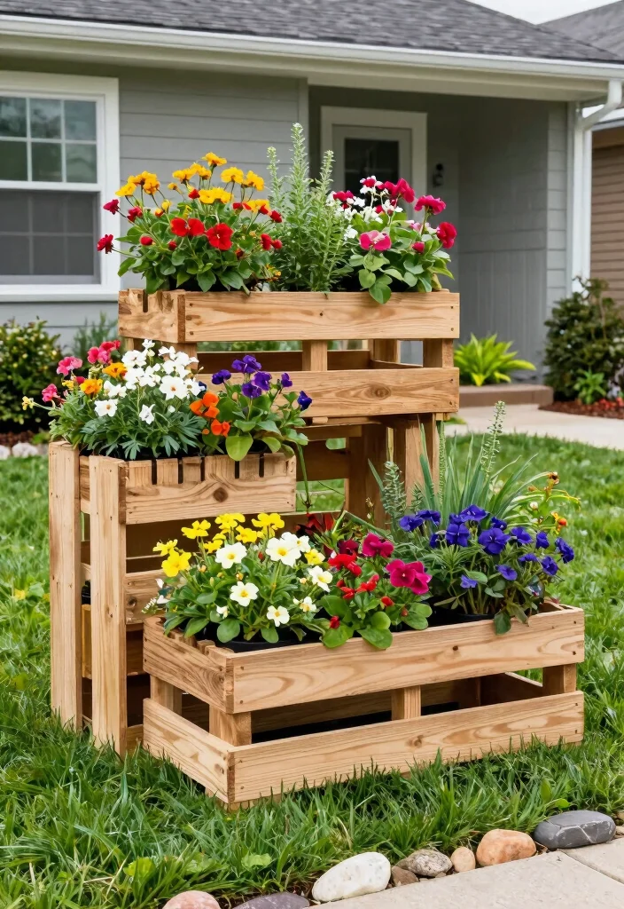15 Front of House Planter Ideas That Boost Curb Appeal 37 15 Front of House Planter Ideas That Boost Curb Appeal - 8. DIY Pallet Planters 1