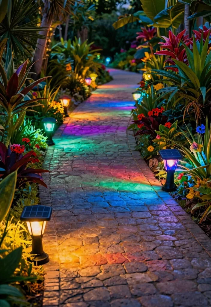 15 Solar Lights Ideas Outdoor Walkway Designs That Glow Beautifully 12 15 Solar Lights Ideas Outdoor Walkway Designs That Glow Beautifully - 2. Solar Path Lights with Color Filters 1