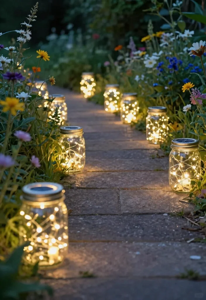 15 Solar Lights Ideas Outdoor Walkway Designs That Glow Beautifully 48 15 Solar Lights Ideas Outdoor Walkway Designs That Glow Beautifully - 8. Solar Fairy Lights in Jars 1