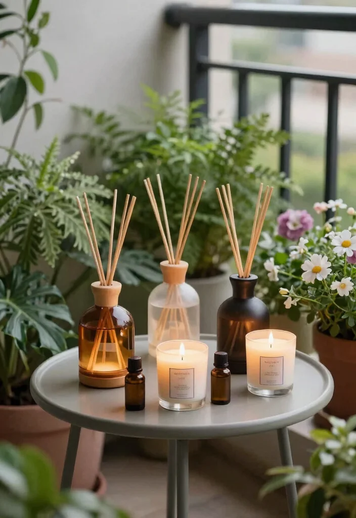 15 Zen Balcony Ideas for a Calm & Minimal Escape - 12. Aroma and Sensory Elements 1