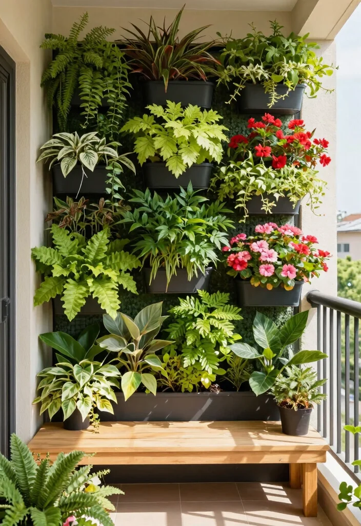 15 Zen Balcony Ideas for a Calm & Minimal Escape - 2. Vertical Garden Oasis 1