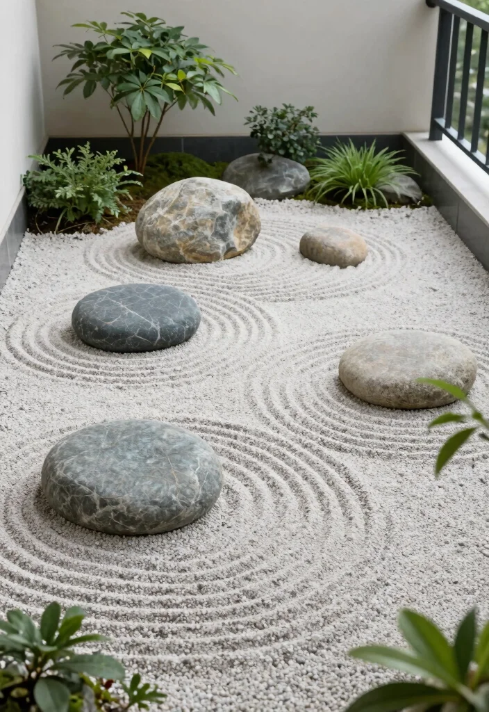 15 Zen Balcony Ideas for a Calm & Minimal Escape - 6. Zen Rock Garden 1