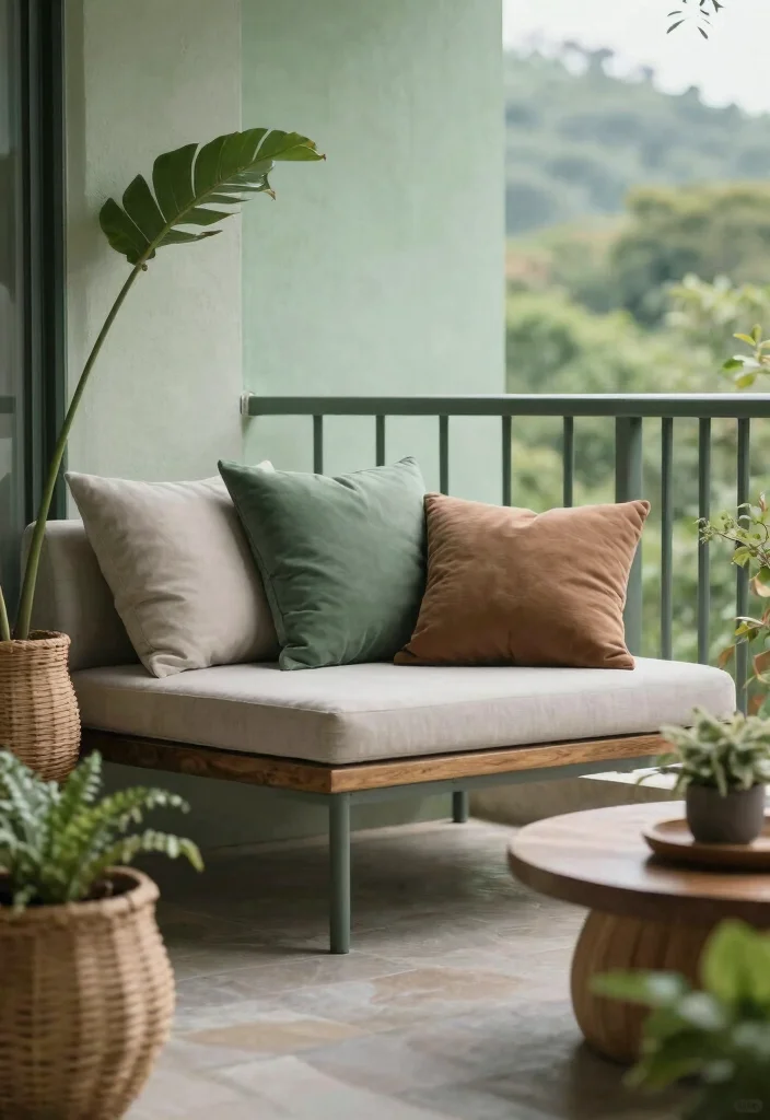 15 Zen Balcony Ideas for a Calm & Minimal Escape - 7. Nature-Inspired Color Palette 1