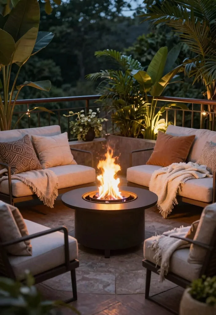 16 1st Floor Balcony Ideas That Upgrade Your Exterior Instantly 50 16 1st Floor Balcony Ideas That Upgrade Your Exterior Instantly - 10. Cozy Fire Pit 1