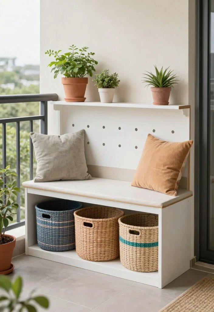 16 1st Floor Balcony Ideas That Upgrade Your Exterior Instantly 36 16 1st Floor Balcony Ideas That Upgrade Your Exterior Instantly - 6. Functional Storage Solutions 1