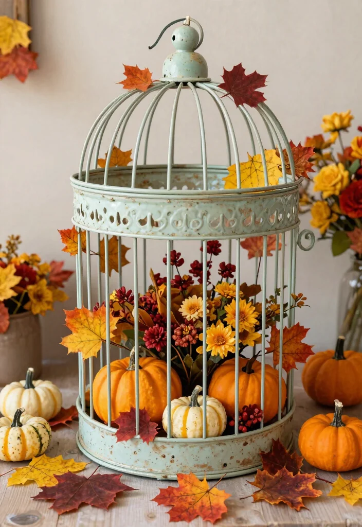 16 Bird Cage Planter Ideas That Look Whimsical & Chic 51 16 Bird Cage Planter Ideas That Look Whimsical & Chic - 11. Seasonal Holiday Decor 1