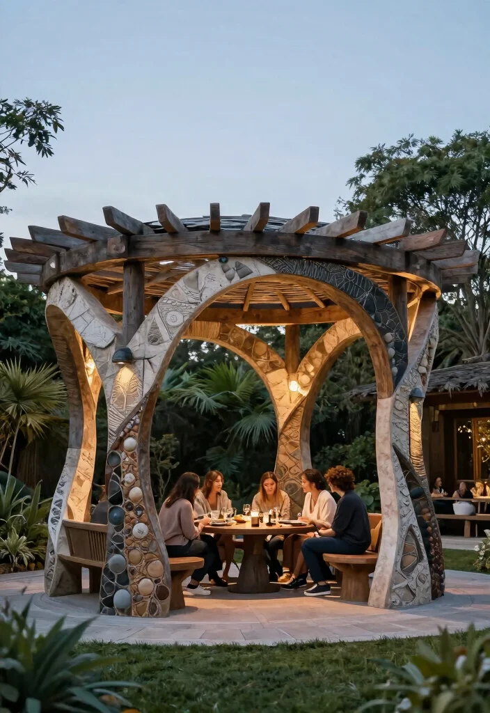 16 Corner Pergola Ideas That Maximize Small Spaces - 15. Artistic Sculptural Pergola 1